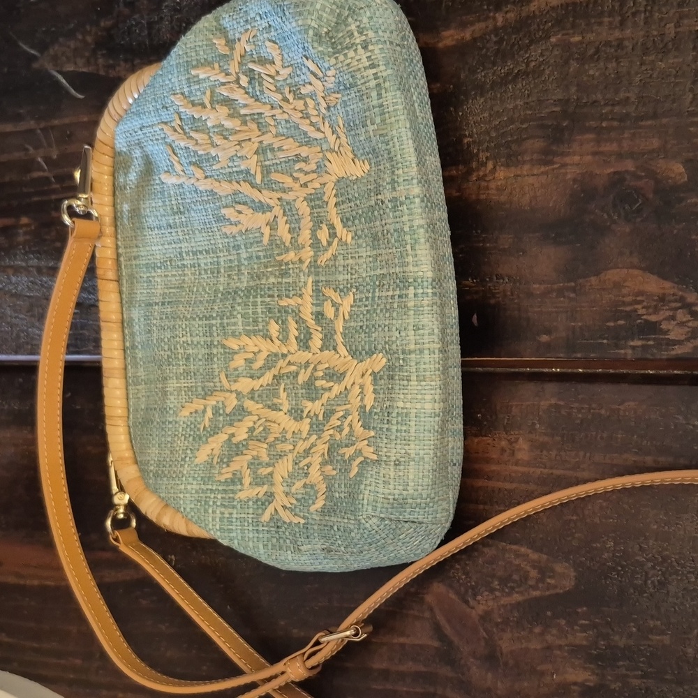 Mark & Graham Tan Fabric with Gold Leather Tag